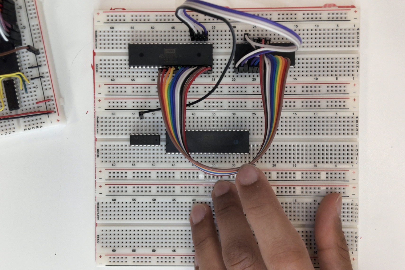 Top down view of current step